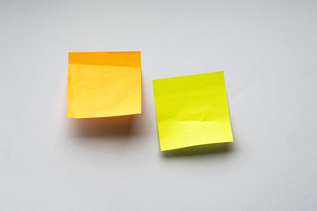 Sticky notes from an innovation brainstorm