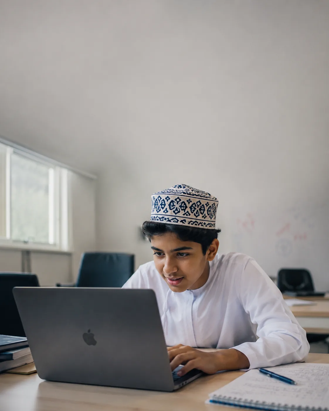 A student working through a hands-on technical task